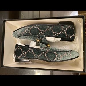 Velvet GG Monogram Horsebit Jordaan Loafers 40.5